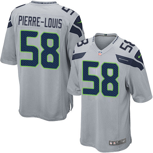 Men's Game Kevin Pierre-Louis Nike Jersey Grey Alternate - #58 NFL Seattle Seahawks